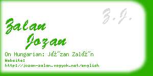 zalan jozan business card